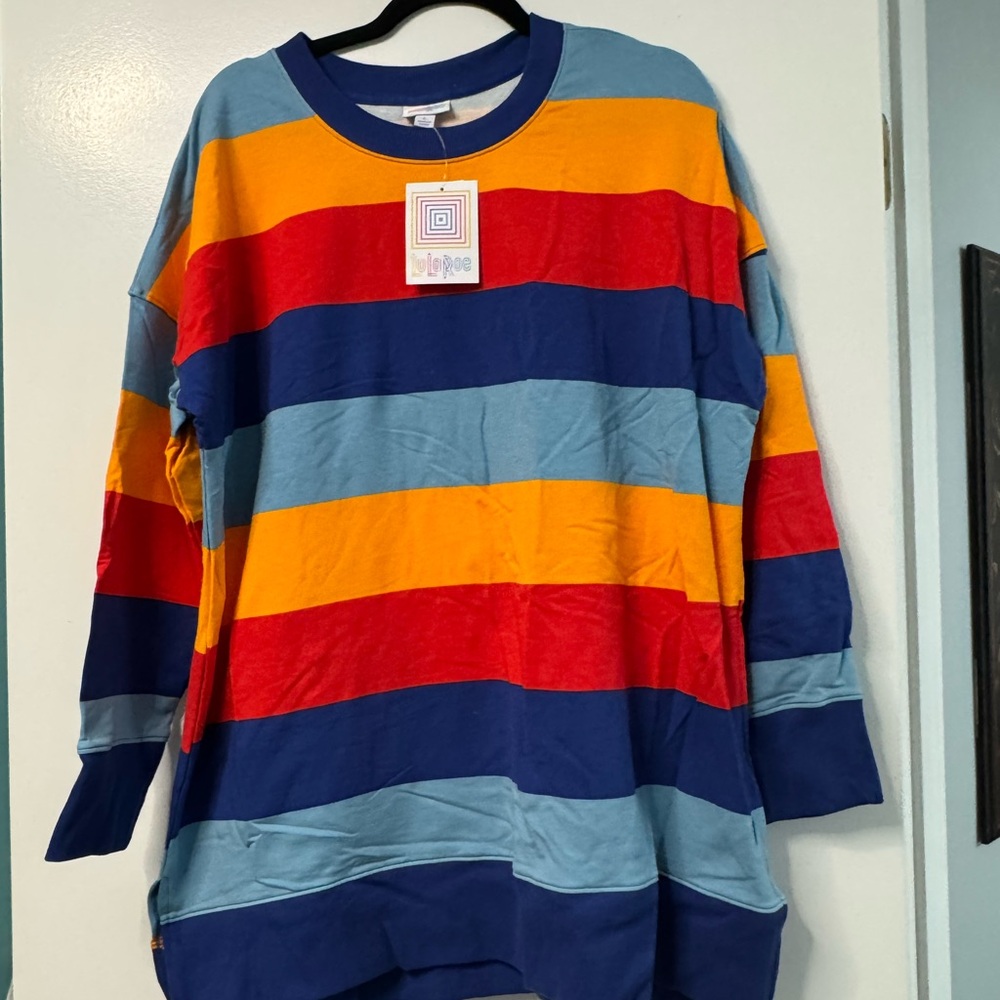 Lularoe Hannah - Colorful Striped Long Sleeve Shirt